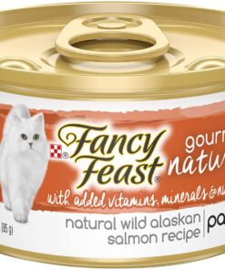 Purina Fancy Feast Grain Free, Natural Pate Wet Cat Food, Gourmet Naturals Wild Alaskan Salmon Recipe - (12) 3 oz. Cans