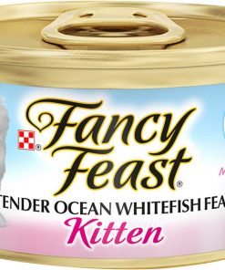 Purina Fancy Feast Wet Kitten Food, Tender Ocean Whitefish Feast - (24) 3 oz. Cans