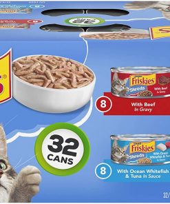 Purina Friskies Gravy Wet Cat Food Variety Pack, Savory Shreds - (32) 5.5 oz. Cans