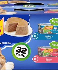 Purina Friskies Pate Wet Cat Food Variety Pack, Seafood Favorites - (32) 5.5 oz. Cans