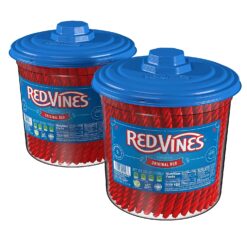 Red Vines Licorice, Original Red Flavor, Soft & Chewy Candy Twists, 56 Ounce Jar, Pack of 2