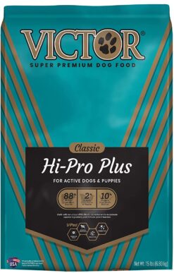 VICTOR Super Premium Dog Food Hi-Pro Plus Dry Dog Food 15 lb, 30% Protein, Gluten Free for High Energy and Active Dogs & Puppies