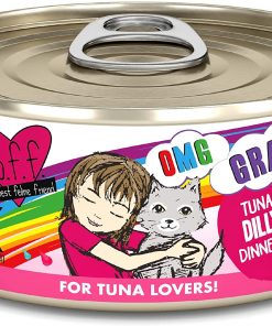 Weruva Wet Cat Food B.F.F. OMG - Best Feline Friend Oh My Gravy!, Tuna & Duck Dilly Dally with Tuna & Duck, 5.5oz Can (Pack of 8)