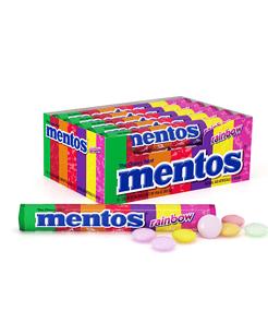 Mentos Chewy Mint Candy Roll, Rainbow, Non Melting, Party, 14 Pieces (Bulk Pack of 15)