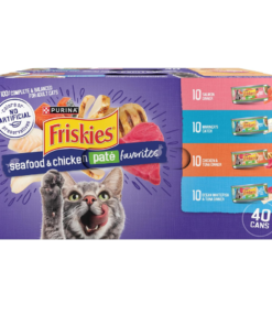 Purina Friskies Pate Wet Cat Food Variety Pack, Seafood & Chicken Pate Favorites - (40) 5.5 oz. Cans