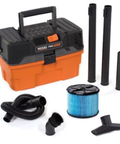 RIDGID WD4522 4.5 Gallon 5.0-Peak HP ProPack Wet/Dry Shop Vacuum with Fine Dust Filter, Expandable Hose and Accessories