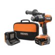 RIDGID R86115K 18V Brushless Cordless 1/2 in. Hammer Drill/Driver Kit with 4.0 Ah MAX Output Battery, 18V Charger, and Tool Bag
