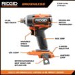 RIDGID R9208 18V Brushless Cordless 2-Tool Combo Kit with Hammer Drill, Impact Driver, (2) Batteries, Charger, and Bag RIDGID R9208 18V Brushless Cordless 2-Tool Combo Kit with Hammer Drill, Impact Driver, (2) Batteries, Charger, and Bag