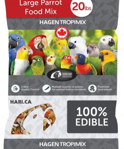 Hagen Tropimix Bird Food, HARI Large Parrot Food with Seeds, Fruit, Nuts, Vegetables, Grains, and Legumes, Enrichment Food, 20 Pound (Pack of 1)