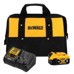 DEWALT DCB205CK 20-Volt MAX XR Premium Lithium-Ion 5.0Ah Battery Pack, Charger & Kit Bag