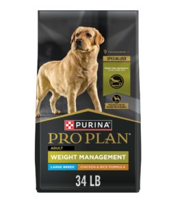 Purina Pro Plan Large Breed Weight Management Dry Dog Food, Chicken and Rice Formula - 34 lb. Bag
