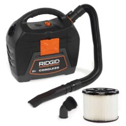 RIDGID WD0319 3 Gal. 18-Volt Cordless Handheld Wet/Dry Shop Vacuum (Tool Only) with Filter, Expandable Hose and Accessories