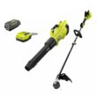 RYOBI RY40960VNM 40V HP Cordless Leaf Blower & String Trimmer with Battery & Charger