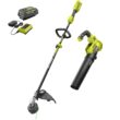 RYOBI RY40940VNM 40V Cordless Battery Attachment Capable String Trimmer and Leaf Blower Combo Kit (2-Tools) w/ 4.0 Ah Battery & Charger