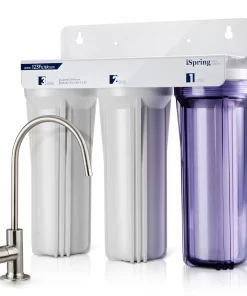 iSpring US31 Classic 3-Stage Under Sink Water Filtration System for Drinking, Tankless, High Capacity, Sediment + Carbon + Carbon (Newest Version)