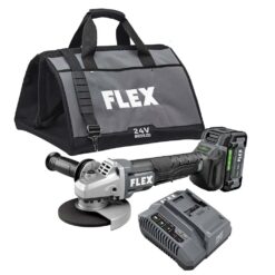 FLEX FX3171A-1C 5-in 24-volt Paddle Switch Brushless Cordless Angle Grinder (Charger Included and 1-Battery)