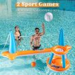 JOYIN Inflatable Pool Float Set Volleyball Net & Basketball Hoops, Summer Fun for Kids & Adults