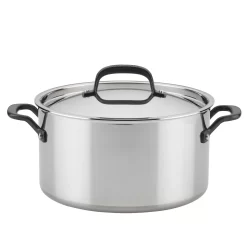 KitchenAid 8 Quart Stainless Steel 5-Ply Clad Stockpot with Lid