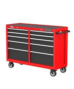 CRAFTSMAN CMST98273RB 2000 Series 52-in W x 37.5-in H 10-Drawer Steel Rolling Tool Cabinet (Red)
