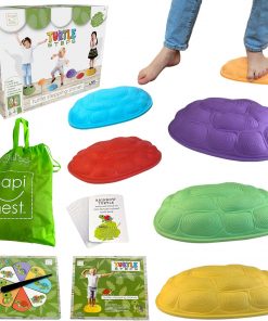 Hapinest Turtle Steps Balance Stepping Stones Obstacle Course Coordination Game for Kids and Family - Indoor or Outdoor Sensory Play Equipment Toys Toddler Ages 3 4 5 6 7 8 Years and Up