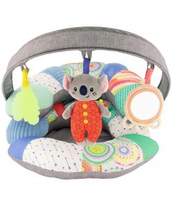 Infantino 3-in-1 Tummy Time, Sit Support & Mini Gym - Removable Toy Arch - Musical Koala Pal, Soothing Leaf Teether & Peek-and-See Mirror - for Babies, 0M+