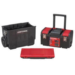 CRAFTSMAN CMST18614 DIY 19-in Red Plastic Wheels Lockable Tool Box
