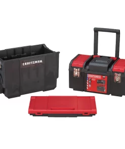 CRAFTSMAN CMST18614 DIY 19-in Red Plastic Wheels Lockable Tool Box