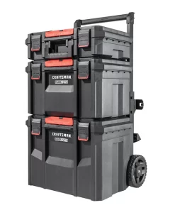CRAFTSMAN CMST60420 TradeStack System Tower 22-in Black Plastic Wheels Lockable Tool Box