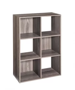 ClosetMaid  35.88-in H x 24.13-in W x 11.63-in D-Drawers Natural Gray Stackable Wood Laminate 6 Cube Organizer