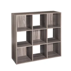 ClosetMaid  35.88-in H x 35.88-in W x 11.63-in D Natural Gray Stackable Wood Laminate 9 Cube Organizer