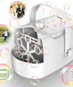 Bubble Machine Durable Automatic Bubble Blower, 5000+ Bubbles Per Minute Bubbles for Kids Toddlers Bubble Maker Operated by Plugin or Batteries Bubble Toys for Indoor Outdoor Birthday Party