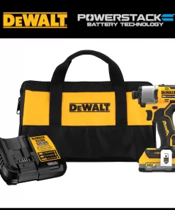 DEWALT DCF840E1 20V 1/4 in IMPACT DRIVER WITH POWERSTACK BATTERY