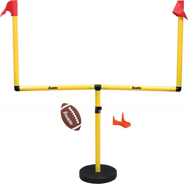 Franklin Sports Youth Football Goal-Post Set — Kids’ Football Goal Post with Mini Football — Fun Football Goal for All Ages — Easy Assembly — Adjustable Height — Weighted Base
