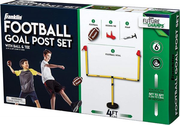 Franklin Sports Youth Football Goal-Post Set — Kids’ Football Goal Post