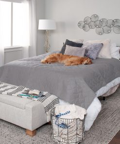 FurHaven Waterproof Cat & Dog Blanket Protector,  Quilted Gray - 68" x 82" - Full