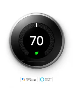 Google  Nest Learning Smart Thermostat with WiFi Compatibility (3rd Generation) - Stainless Steel