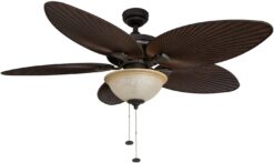 Honeywell  Palm Island 52-in Bronze LED Indoor/Outdoor Ceiling Fan with Light (5-Blade)