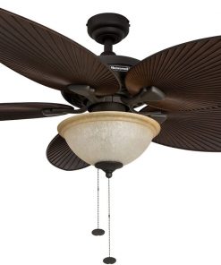 Honeywell  Palm Island 52-in Bronze LED Indoor/Outdoor Ceiling Fan with Light (5-Blade)