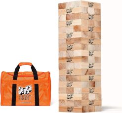 Jenga Giant JS7 (Stacks to Over 5 feet) Precision-Crafted, Premium Hardwood Game with Heavy-Duty Carry Bag (Authentic Jenga Brand Game)