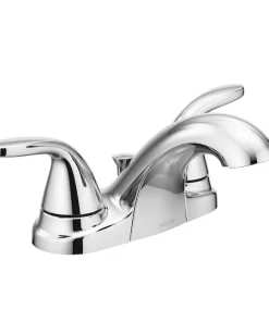 Moen  Adler Chrome 2-handle 4-in Centerset WaterSense Bathroom Sink Faucet with Drain (Chrome)