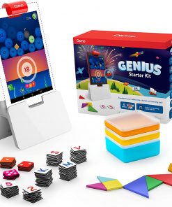 Osmo - Genius Starter Kit for Fire Tablet - 5 Educational Learning Games-Ages 6-10-Spelling, Math, Creativity & More-STEM Toy Gifts for Kids 6 7 8 9 10(Osmo Fire Tablet Base Included-Amazon Exclusive)