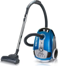 Prolux Tritan Bagged Canister Vacuum with HEPA Filtration and Complete Home Care Tool Kit, Tritan Blue
