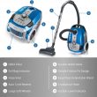 Prolux Tritan Bagged Canister Vacuum with HEPA Filtration and Complete Home Care Tool Kit, Tritan Blue