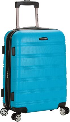Rockland Melbourne Hardside Expandable Spinner Wheel Luggage, Turquoise, Carry-On 20-Inch