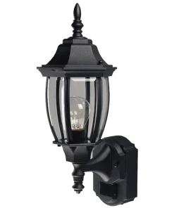 Secure Home  1-Light 14.375-in Black Motion Sensor Outdoor Wall Light