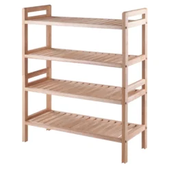 Winsome Wood  Mercury 2-PC Stackable Shoe Rack, Natural Finish