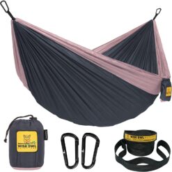 Wise Owl Outfitters Camping Hammock, Charcoal Rose