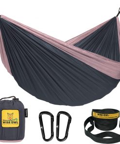 Wise Owl Outfitters Camping Hammock, Charcoal Rose