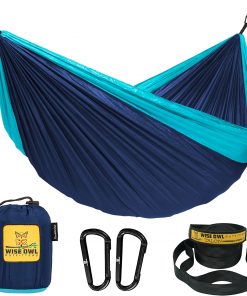 Wise Owl Outfitters Camping Hammock, Navy & Lt Blue