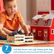 Melissa & Doug Fold and Go Wooden Barn With 7 Animal Play Figures